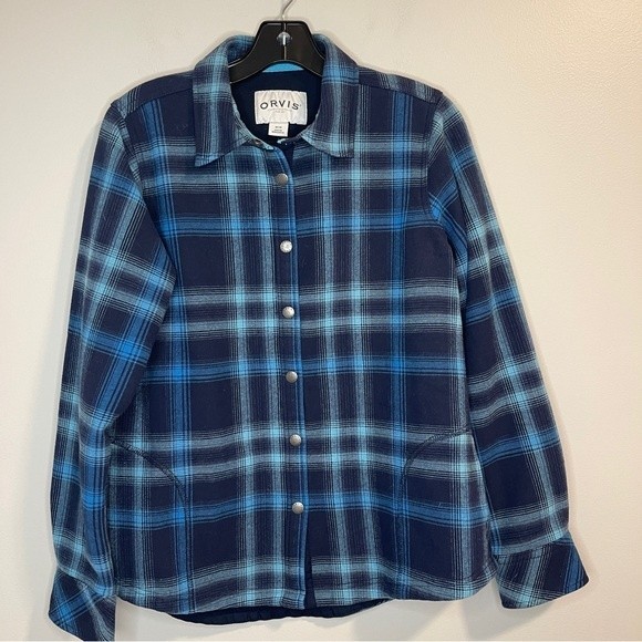 Orvis Fleece Lined Flannel Shirt Jacket Size M - Picture 2 of 7